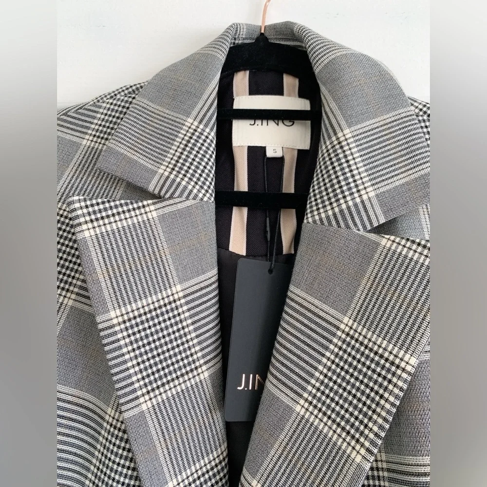 NWT J.ing plaid belted women’s trench coat - Picture 6 of 16